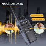 Retevis MateTalk C4 Two Way Radio Long Range,Hands Free Walkie Talkie with Shoulder Mic,Smart Voice Control,19-Hours,Noise Reduction,Type-C,Repeater Capable,GMRS 2 Way Radio for Work Jobsite (6 Pack)