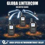 Global Lifetime Free Rapid Walkie Talkies 4G LTE PoC PTT Two Way Radios 2PCS SIM