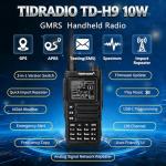 TIDRADIO TD-H9 10Watt GPS/APRS GMRS Radio Handheld(4PCS Battery),Spectrum Analysis,SMS Message Text, Bluetooth Programming(APP/PC),Web Upgrade,Compass,Multi-Band Long Range Walkie Talkies,NOAA,AM,FM