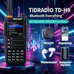 TIDRADIO TD-H9 10Watt GPS/APRS GMRS Radio Handheld(4PCS Battery),Spectrum Analysis,SMS Message Text, Bluetooth Programming(APP/PC),Web Upgrade,Compass,Multi-Band Long Range Walkie Talkies,NOAA,AM,FM