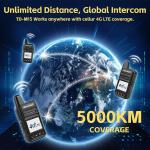 Tidradio TD-M15 Rapid Global Walkie Talkies 5000 Mile Long Range Poc 2 Radios