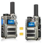 （Lifetime Free） Global Unlimited Range 4G LTE PoC Rapid Walkie Talkies Silver 
