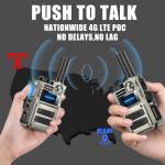 （Lifetime Free） Global Unlimited Range 4G LTE PoC Rapid Walkie Talkies Silver 