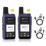 Lifetime Free Global 4G LTE PoC Walkie Talkies | Unlimited Nationwide Range PTT Radios with Dedicated SIM Card & Noise-Canceling Headset, Professional Business Communication Tool (2-Pcs)