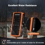 Retevis C5B 2 Way Radio Long Range with Speaker Mic, Waterproof, Group Call, GMRS Radio, High Output, Repeater Compatible, NOAA, Commercial Walkie Talkie for Construction, Agriculture, 4 Pack