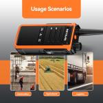 Retevis C5B 2 Way Radio Long Range with Speaker Mic, Waterproof, Group Call, GMRS Radio, High Output, Repeater Compatible, NOAA, Commercial Walkie Talkie for Construction, Agriculture, 4 Pack