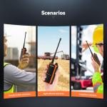 Retevis C5B 2 Way Radio Long Range with Speaker Mic, Waterproof, Group Call, GMRS Radio, High Output, Repeater Compatible, NOAA, Commercial Walkie Talkie for Construction, Agriculture, 4 Pack