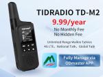 TIDRADIO TD-M2 Rapid 4G LTE Global Walkie Talkies Longe Range, Unlimited Range PoC Radios, Long Distance Two-Way Radio with SIM Cards, APP Manage Groups, for Family, Logistics, Company, 2 Pack