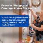 KENWOOD ProTalk NX-P1202AV VHF Two-Way Portable Radio, 4 Radio Value Pack, 2W, 64 Channels & 4 Zones, 1,000 mW Loud Speaker, 11 Mil-Spec 810 (C/D/E/F/G) & IP54/55