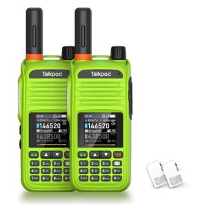 Talkpod N39plus Rapid Walkie Talkie Unlimited Range, PoC Radios Nationwide PTT Two Way Radios Long Distance for Family, Logistics, Company with sim Card, 2 Pack (Green)