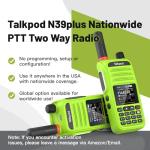 Talkpod N39plus Rapid Walkie Talkie Unlimited Range, PoC Radios Nationwide PTT Two Way Radios Long Distance for Family, Logistics, Company with sim Card, 2 Pack (Green)