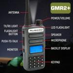 Rugged Radios Bundle GMRS Two Way Handheld Radio Walkie Talkie for Hiking Camping Overlanding Off Road – Features Grey Long Range Weather Channels and Rechargeable Battery