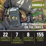 Rugged Radios Bundle GMRS Two Way Handheld Radio Walkie Talkie for Hiking Camping Overlanding Off Road – Features Grey Long Range Weather Channels and Rechargeable Battery
