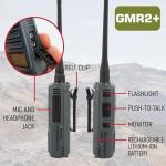 Rugged Radios Bundle GMRS Two Way Handheld Radio Walkie Talkie for Hiking Camping Overlanding Off Road – Features Grey Long Range Weather Channels and Rechargeable Battery