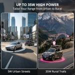 Radioddity DB35-G GMRS Mobile Radio, 35W High Power Transceiver with Detachable Control Panel, UHF/VHF Dual Band Receiver, NRC Noise Reduction, Programming Cable, Long Range for Jeep Truck Off Road