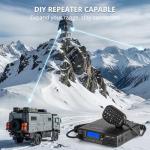 Radioddity DB35-G GMRS Mobile Radio, 35W High Power Transceiver with Detachable Control Panel, UHF/VHF Dual Band Receiver, NRC Noise Reduction, Programming Cable, Long Range for Jeep Truck Off Road