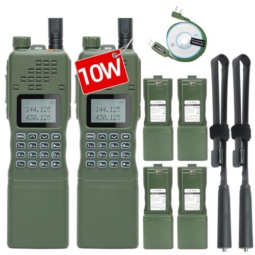 Baofeng Radio AR-152 Ham Radio Handheld 10W Long Range Rechargeable Military Grade Upgrade UV-5R Two Way Radio with Tactical Antenna and Programming Cable Battery (2 Pack)