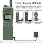 Baofeng Radio AR-152 Ham Radio Handheld 10W Long Range Rechargeable Military Grade Upgrade UV-5R Two Way Radio with Tactical Antenna and Programming Cable Battery (2 Pack)