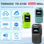 TIDRADIO TD-G100 Rapid Unlimited Range 4G LTE PoC Walkie Talkies Long Range with SIM Cards, Nationwide 5000 Miles Two Way Radios, Global PTT for Family, Logistics,Construction site,Green-2 Pack
