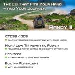 President Electronics Randy III FCC AM/FM Handheld CB Radio w/P Channels, NRC, Desktop Dock & Mobile Charge Module, ASC, VOX, CTCSS/DCS, Weather Channel, Bundle with ACMR401 Antenna and Keychain