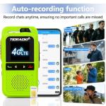 TIDRADIO TD-G100 Rapid Unlimited Range 4G LTE PoC Walkie Talkies Long Range with SIM Cards, Nationwide 5000 Miles Two Way Radios, Global PTT for Family, Logistics,Construction site,Green-2 Pack