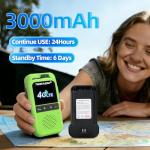 TIDRADIO TD-G100 Rapid Unlimited Range 4G LTE PoC Walkie Talkies Long Range with SIM Cards, Nationwide 5000 Miles Two Way Radios, Global PTT for Family, Logistics,Construction site,Green-2 Pack