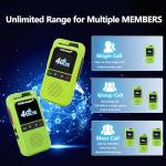 TIDRADIO TD-G100 Rapid Unlimited Range 4G LTE PoC Walkie Talkies Long Range with SIM Cards, Nationwide 5000 Miles Two Way Radios, Global PTT for Family, Logistics,Construction site,Green-2 Pack