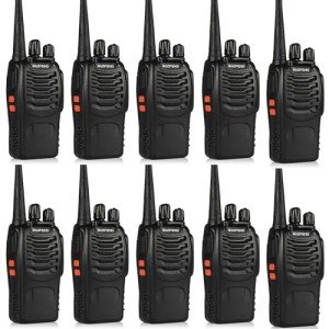 Walkie Talkies for Adults Long Range Baofeng BF-888S Professional Handheld 16 Channel Two Way Radio with Earpieces, Rechargeable Battery, Flashlight, Walky Talky for Family Hiking Skiing(10 Pack)