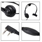 KENMAX 2 Pin Noise Cancelling Overhead Earpiece Headset with Boom Mic for Two Way Radio Kenwood Baofeng Wouxun Linton Puxing Weierwei Quansheng HYT TYT (10 Packs)