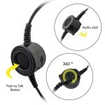 PROMAXPOWER Yellow Heavy Duty Professional Noise Cancelling Dual Muff Headset with Boom Mic & PTT Cable for Kenwood & Baofeng Two-Way Radios TK-3360, BF-888S, H-777, UV-5R, RT21