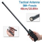 ABBREE SMA-Female Ham Radio Antenna VHF/UHF 18.8-inch 144/430MHz High Gain Foldable CS Tactical Antenna for Baofeng UV-5R BF-F8HP 5RM K5PLUS UV-21R AR-152 Quansheng K6 UVK5(8) Radio Accessories