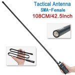 2 Pack ABBREE 42.5-Inch Length SMA-Female Dual Band 144/430Mhz Foldable CS Tactical Antenna for GMRS Radio Baofeng UV-5R BF-F8HP 5RM UV-21R UV-5G Plus GM-5RH K5PLUS AR-152 GM-15PRO Radio Antenna
