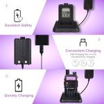 BAOFENG UV-5R 8W Ham Radio Dual Band Long Range UV5R Two Way Radio with 4pcs Handheld Speaker Mic & 4pcs771 Antenna and Programming Cable BF UV5R 4Packs