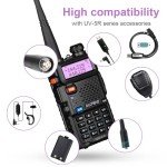 BAOFENG UV-5R 8W Ham Radio Dual Band Long Range UV5R Two Way Radio with 4pcs Handheld Speaker Mic & 4pcs771 Antenna and Programming Cable BF UV5R 4Packs
