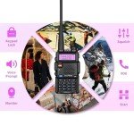 BAOFENG UV-5R 8W Ham Radio Dual Band Long Range UV5R Two Way Radio with 4pcs Handheld Speaker Mic & 4pcs771 Antenna and Programming Cable BF UV5R 4Packs