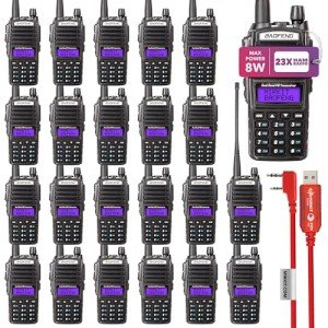 Mirkit 20x Baofeng radios UV-82 MK5 8W Max Power 2024 VHF/UHF 144-148/420-450 mhz Walkie Talkies with Baofeng Battery 1800 mAh & FTDI Programming Cable, Mirkit Software+3gift