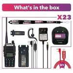 Mirkit 20x Baofeng radios UV-82 MK5 8W Max Power 2024 VHF/UHF 144-148/420-450 mhz Walkie Talkies with Baofeng Battery 1800 mAh & FTDI Programming Cable, Mirkit Software+3gift