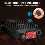 Radioddity VB70-B Mobile Radio Transceiver, 70W High Power VHF 144-148MHz HAM Radio with Bluetooth Connectivity, Air Band, NRC Noise Reduction, Wireless PTT, 510 Channels