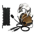 HEARFALCOM Dual Communication COMTA III Tactical Headset with PTT Adapters U94 PTT Compatible with Baofeng UV-5R, UV-82 Walkie Talkie Suitable for Airsoft Sports, Hunting, Hearing Protection（CB）
