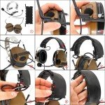 HEARFALCOM Dual Communication COMTA III Tactical Headset with PTT Adapters U94 PTT Compatible with Baofeng UV-5R, UV-82 Walkie Talkie Suitable for Airsoft Sports, Hunting, Hearing Protection（CB）
