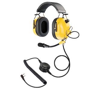 Arrowmax PNR Noise Isolation Headphone Compatible with BaoFeng BTECH UV-5R UV-5RA UV-5RE UV-5R3 BF-F8HP UV-82HP Kenwood 2-PIN 2 Pin Radios NX-1200 NX-1300 NX-P1200 NX-P1300 NX-3220 (Yellow)