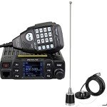 Retevis RT95 Mobile Radio with NMO Antenna and Magnet Mount Base, Dual Band Mobile Transceiver 200 Channels 180 Degree Rotatable LCD Display, 2m 70cm Mini Mobile Two Way Radio for RV 4x4 Offro