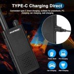Baofeng T26 Walkie Talkies Long Range, Rechargeable Li-ion Battery 16 FRS Channel Two Way Radios with Earpieces for Adults, Handheld Mini Compact Walky Talky with Type-C Charging (10pack)