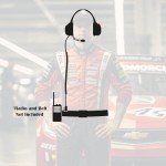Rugged Radios Noise Reduction Behind The Head Headset with Adaptor Cable for Two Way Racing Radios Compatible Baofeng UV-5R Retevis RT68 RA89 RA79 F8HP 5RM RH5R V3 R1 GMR2 RDH16 and Kenwood