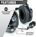 Rugged Radios Noise Reduction Behind The Head Headset with Adaptor Cable for Two Way Racing Radios Compatible Baofeng UV-5R Retevis RT68 RA89 RA79 F8HP 5RM RH5R V3 R1 GMR2 RDH16 and Kenwood