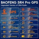 BAOFENG 5RH PRO GPS Ham Radio 10W High Power, VHF/1.25M/UHF (4PSC Batteries, 8 Antennas), 8 Bands Long Range Two Way Radio Handheld, APRS, Air Band,NOAA,Tri Band,Upgrade of BAOFENG 5RM-2 Pack Full Kit