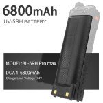 BAOFENG 5RM Battery,6800mAh High Capacity USB-C Charging 7.4V Extended Battery 5RM GM-5RH UV-5G Plus UV-5RH Series Two-Way Radio (8 Pack)