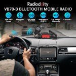 Radioddity VB70-B Mobile Radio Transceiver, 70W High Power VHF 144-148MHz HAM Radio with Bluetooth Connectivity, Air Band, NRC Noise Reduction, Wireless PTT, 510 Channels