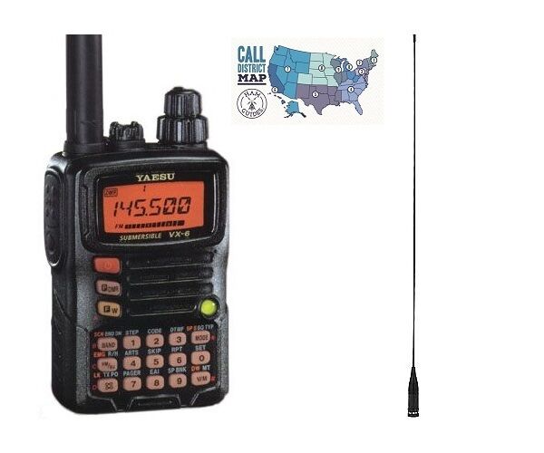 Yaesu VX-6R Tri-Band Portable Transceiver with Dual Band Antenna