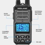 Midland GXT67 PRO 5W GMRS Radio - Two-Way Midland Walkie Talkie - Repeater Capable, IP67 Waterproof, Active Noise Canceling, Hands-Free Operation, 99 Channels, 16-Hour Battery -1 Pack